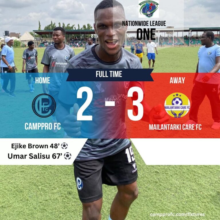 MATCH REPORT: CAMPpro FC 2-3 Mailantarki Care FC