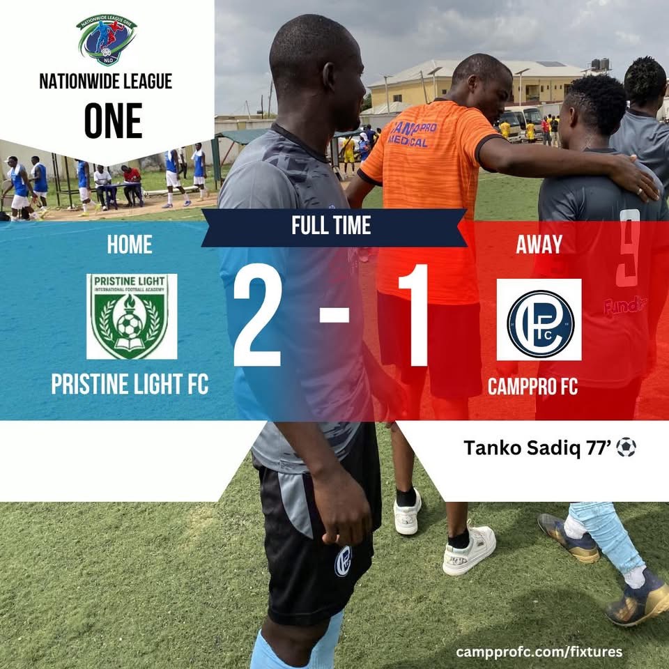 Match Report: Pristine Light FC 2–1 CAMPpro FC